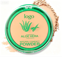 Aloe Vera Mineral Su Geçirmez Doğal Kompakt Preslenmiş Pudra Katlanabilir Hafif Kapatıcılık Yağ Kontrolü Vegan Makyaj Formülü