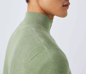 <span class=keywords><strong>Pull</strong></span> en maille décontracté personnalisé pour homme, col zippé, manches longues, en coton - Product Image 4