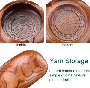 Ciotola in <span class=keywords><strong>Legno</strong></span> Fatta a Mano dal Design Unico per Filati e Accessori per Uncinetto con Fori per Lavori a Maglia, Regalo per la Festa della Mamma - Product Image 3