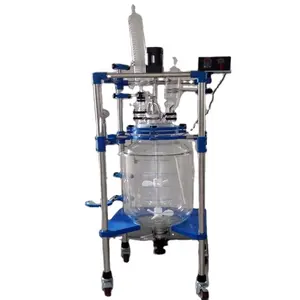 Laboratory continuous stirred pyrolysis glass reactor chemical batch reactor tank prices