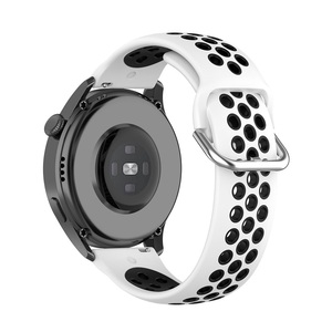 Para <span class=keywords><strong>Huawei</strong></span> <span class=keywords><strong>Watch</strong></span> 3 <span class=keywords><strong>Pro</strong></span>/<span class=keywords><strong>GT</strong></span> <span class=keywords><strong>2</strong></span> 46mm <span class=keywords><strong>42mm</strong></span> pulsera transpirable agujero pulsera Bicolor suave deporte silicona correa de reloj - Product Image 3
