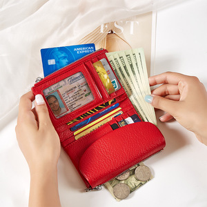 New Tumble Genuine Leather RFID Wallet Short Fashion Women Soft Texture <b>Clutch</b> Large Capacity Storage Bag Coin Purse - Product Image 3