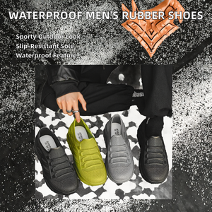 Zapatos de Lluvia para Hombre, Suela de PVC Antideslizante, Plantilla de EVA, Sólidos, Impermeables, para Caminar al Aire Libre - Product Image 2