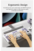 Clavier mécanique AKS075 3 modes Alice avec écran d'affichage, rétroéclairage RGB, sans fil 2,4 GHz, USB-C, échange à chaud, design ergonomique