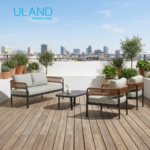 Ensemble de canapés en aluminium Uland <span class=keywords><strong>Gaia</strong></span> avec structure KD et rembourrage capitonné pour usage extérieur, ferme, hôtel, patio, villa - Product Image 5