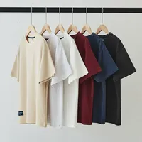 Kaos Pria Ukuran Besar Model Crop Boxy Oversize dengan Logo Custom Berkualitas Tinggi dan Desain Drop Shoulder, Mixed Emotion Camiseta