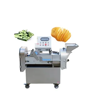 Commercial Double-headed Electric Multifunctional Vegetable Chopper Potato Slicer Cutter Automatic Vegetable Cutter