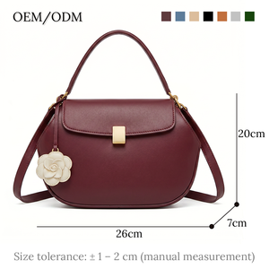 Sac à rabat rouge bordeaux imprimé avec poignée supérieure pour femme, sac à bandoulière OEM ODM, sacoche imperméable avec <span class=keywords><strong>sangle</strong></span> amovible, vente directe d'usine - Product Image 2