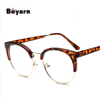 Lunettes de vue oeil de chat cadre lunettes transparentes demi cadres Vintage lunettes optiques femmes lunettes myope