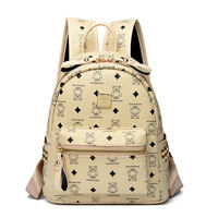 Sac à dos en PU de marque de créateur pour femme 2026 OEM, style européen et américain, avec impression de lettres, fermeture éclair, doublure en polyester, tendance mode