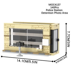 Estación de Policía de Ciudad MOC, Área de Detención, Mini Escenas, Modelo de Bloques de Construcción de Plástico para Niños, Juguetes MOC4137 - Product Image 3