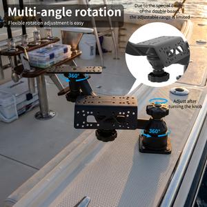 VINmounts Aluminum Alloy Triple Display Fish Finder Mount 360 Degree Adjustable Horizontal Arm Marine Electronics <b>Bracket</b> - Product Image 4