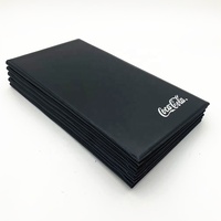 Pemegang tagihan pemeriksaan Menu restoran Checkbook Server kulit PVC hitam kustom