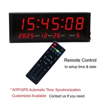 ZX Jam Dinding Digital Modern 19" Besar dengan LED, Jam Kalender untuk Lansia, Kantor, Sekolah, Rumah, Gereja, Menampilkan Tanggal, Hari, dan Waktu
