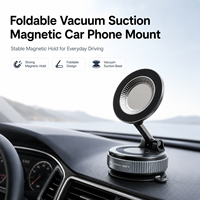 Soporte Magnético Metálico de Lujo para Teléfono, Brazo Plegable, Altura Ajustable, Base de Succión Estable, Rotación de 360°, para Autos de Negocios, Compatible con MagSafe