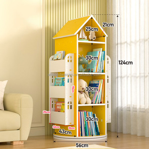 Giá sách góc hiện đại đa năng cho trẻ em với ngăn chứa đồ, thiết kế đa chức năng, phù hợp cho trường học và nội thất gia đình - Product Image 4