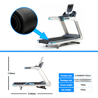 Tapis roulant aérobie commercial pour centre de fitness avec moniteur de fréquence cardiaque sans fil et grand écran LED pour salles de sport