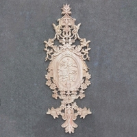 Style européen non peint en bois sculpté Applique Onlay maison mur porte meubles décalcomanie embellissements pour hôpital scolaire en plein air
