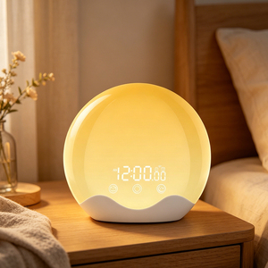 Reloj Despertador LED Ultra Moderno con Función de Simulación de Amanecer, Luz Nocturna Inteligente para Dormitorio, Decoración del Hogar - Product Image 1