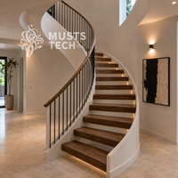 Fabricant professionnel d'intérieurs de villas de luxe modernes, conception personnalisée, escalier courbé