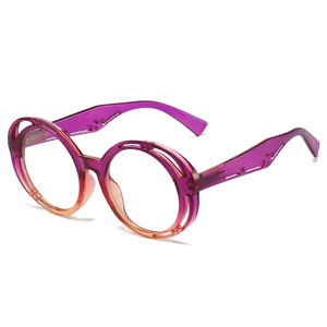 HS2201 femmina Unisex telaio in vetro di buona qualità moda con disegno scheletro lente rotonda blu blocco della luce per i giovani - Product Image 5