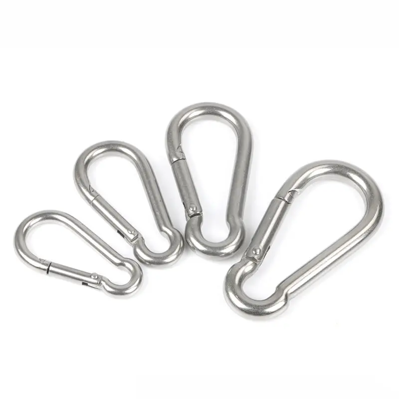 Youki good quality Various sizes Stainless Steel Spring Snap Hook Carabiner - 304 Stainless Steel Clips
