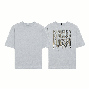 Camiseta KingSen para Hombre, Oversize, con Estampado 3D, Algodón Grueso, Manga Corta, Estilo Urbano, Estampado Gráfico, Casual, Hip Hop - Product Image 1