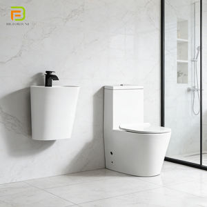 Vente en gros de produits sanitaires pour hôtels, cuvette suspendue au mur et cuvette de toilette monobloc, ensemble de toilettes et d'évier en céramique pour salle de bains - Product Image 1