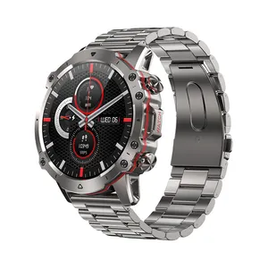 2024 Ak56 1.43Inch Display Bt Call Kwaliteit Mannen Smart Watch Legering Case Twee Riemen Veranderen Horloge Gezichten Waterdichte Gezondheid Tracker