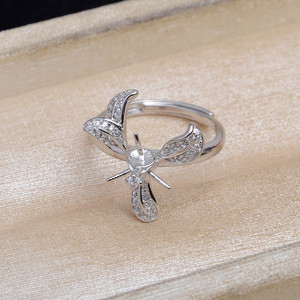 Anneau ouvert vide en argent pour accessoires de fabrication de bijoux, support pour anneaux de 6-7 mm, type anneaux de jonction, modèle 5813 - Product Image 4