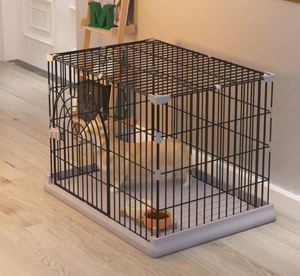 YOELLEN yeni tasarım toptan küçük adedi lüks orta boy yeşil çelik metal demir tel plastik tepsi pet köpek kafesi - Product Image 6