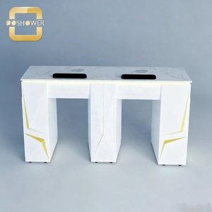 Mesa de Manicura Doble Comercial de Mármol con Extractor de Polvo Dual y Cajones para <span class=keywords><strong>Centro</strong></span> de Belleza y Spa de Uñas - Product Image 4