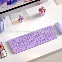Keyboard Lipat Tiga Nirkabel Ultra-Tipis Bahan ABS Dapat Disesuaikan dengan Lampu Latar untuk iPad Bisnis Kantor dan Tablet