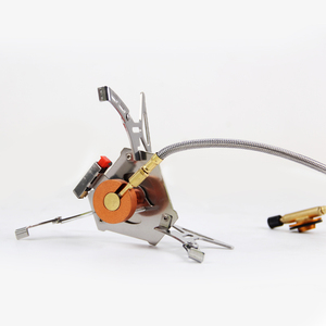 Opvouwbare campinggasfornuisbrander, draagbare roestvrijstalen backpackfornuis met gasflesadapter - Product Image 2