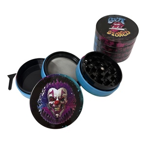<b>Herb</b> <b>Grinder</b> 63mm Round Zinc Alloy Magnetic Lid Dry <b>Herb</b> <b>Grinder</b> with Colorful Cartoon Design for Smoking Accessories - Product Image 4