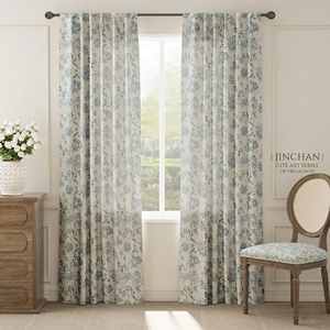 JINCHAN, expert OEM depuis 38 ans, rideaux Cité Floral, rideaux modernes en poly-linoléum bio, traitement de fenêtre personnalisable sous marque privée - Product Image 1