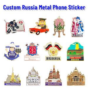 Autocollants de téléphone en émail souple sur le thème de la culture russe, personnalisables, en métal, avec monuments et motifs folkloriques pour touristes - Commande d'essai acceptée - Product Image 1