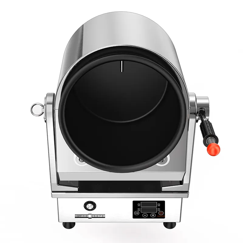 Robô de cozinha a gás wok elétrico premium, máquina automática de cozinhar 6 9 12L, arroz frito, panela rotativa de fábrica, tambor