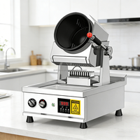 Robot de cuisson intelligent à gaz avec agitation automatique et évier, machine à wok commerciale en acier inoxydable pour la restauration