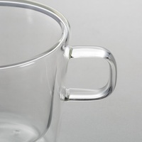 Tasse à café à double paroi en verre borosilicate de qualité supérieure, résistante à la chaleur, écologique, transparente, 180 ml, pour cappuccino, thé, café