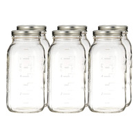 DD2128 Jam Honey Jelly Wedding Favors Canning Jar with Airtight Lids and Bands for Preserving Large 64 oz Wide Mouth Mason Ja