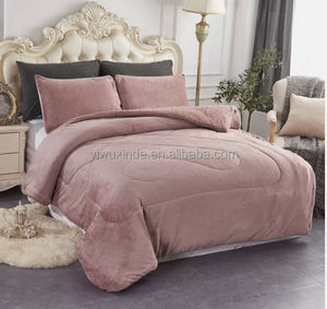 Nouveau Ultra Doux Queen Size Lourd Épais 3pcs Borrego Sherpa <span class=keywords><strong>Couverture</strong></span> Ensemble Écologique Couette ensembles Couvre-lit <span class=keywords><strong>couverture</strong></span> - Product Image 2