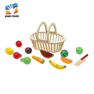 Offre Spéciale enfants jeu éducatif ensemble de nourriture en bois coupe fruits jouets avec panier W10B474 - Product Image 1