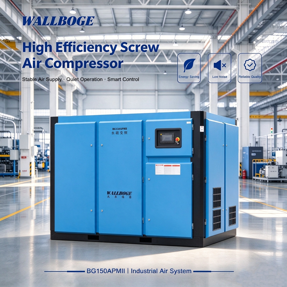 150HP 110kW Two Stage Rotary Screw Air Compressor, Permanent Magnet VSD ...