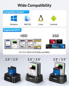 Docking Station BENFEI per Hard Disk con Funzione di Clonazione Offline UASP, Dock USB C a Doppio Alloggiamento per HDD/SSD da 2.5/3.5 Pollici - Product Image 5