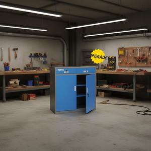 Armoire à outils Fervi 80x40x80 cm en acier avec portes et tiroirs verrouillables pour l'organisation d'atelier - Product Image 2