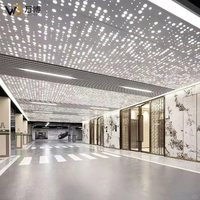 Panneau de plafond en aluminium rétroéclairé par LED, diffuseur en acrylique découpé au laser, motif personnalisé, décoratif, ignifuge, insonorisant, dalles de plafond