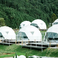 Dôme géodésique de luxe 2026 pour hôtel extérieur quatre saisons, tente de glamping avec tissu PVC, hébergement en dôme de resort