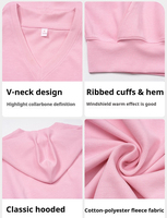 Sweat-shirt à capuche respirant et léger pour femme, grande taille, coupe courte, col en V, manches longues, avec logo frontal, idéal pour l'entraînement, décontracté, pull-over, haut de yoga