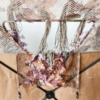 Tenda Kamuflase Daun 3D Lipat dengan Pagar 3 Arah dan Tiang Fiberglass untuk Berburu, Tenda Ghillie Camo
